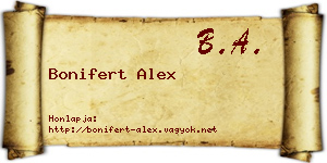 Bonifert Alex névjegykártya
